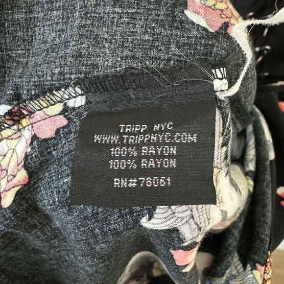 Tripp Women's 2X Corset Slip Dress Black Skull Koi Fish Print Lace Trim Gothic - Picture 6 of 7